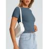 imageTrendy Queen Womens Basic Short Sleeve Slim Fit T Shirts Soft Crewneck Crop Y2k Tee Summer Cute Gym Fashion ClothesHazeblue
