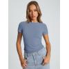 imageTrendy Queen Womens Basic Short Sleeve Slim Fit T Shirts Soft Crewneck Crop Y2k Tee Summer Cute Gym Fashion ClothesLightblue