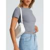 imageTrendy Queen Womens Basic Short Sleeve Slim Fit T Shirts Soft Crewneck Crop Y2k Tee Summer Cute Gym Fashion ClothesLightgrey