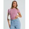 imageTrendy Queen Womens Basic Short Sleeve Slim Fit T Shirts Soft Crewneck Crop Y2k Tee Summer Cute Gym Fashion ClothesMauve