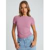 imageTrendy Queen Womens Basic Short Sleeve Slim Fit T Shirts Soft Crewneck Crop Y2k Tee Summer Cute Gym Fashion ClothesMauve
