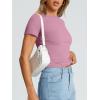 imageTrendy Queen Womens Basic Short Sleeve Slim Fit T Shirts Soft Crewneck Crop Y2k Tee Summer Cute Gym Fashion ClothesMauve