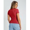 imageTrendy Queen Womens Basic Short Sleeve Slim Fit T Shirts Soft Crewneck Crop Y2k Tee Summer Cute Gym Fashion ClothesRed