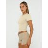 imageTrendy Queen Womens Basic TShirts Scoop Neck Short Sleeve Crop Tops Cute Summer Tops Slim Fit Tees Y2k Clothing 2025Apricot