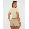 imageTrendy Queen Womens Basic TShirts Scoop Neck Short Sleeve Crop Tops Cute Summer Tops Slim Fit Tees Y2k Clothing 2025Apricot