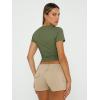 imageTrendy Queen Womens Basic TShirts Scoop Neck Short Sleeve Crop Tops Cute Summer Tops Slim Fit Tees Y2k Clothing 2025Army Green