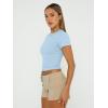 imageTrendy Queen Womens Basic TShirts Scoop Neck Short Sleeve Crop Tops Cute Summer Tops Slim Fit Tees Y2k Clothing 2025Baby Blue