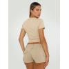 imageTrendy Queen Womens Basic TShirts Scoop Neck Short Sleeve Crop Tops Cute Summer Tops Slim Fit Tees Y2k Clothing 2025Beige