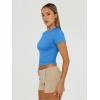 imageTrendy Queen Womens Basic TShirts Scoop Neck Short Sleeve Crop Tops Cute Summer Tops Slim Fit Tees Y2k Clothing 2025Blue