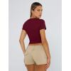 imageTrendy Queen Womens Basic TShirts Scoop Neck Short Sleeve Crop Tops Cute Summer Tops Slim Fit Tees Y2k Clothing 2025Burgundy