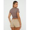 imageTrendy Queen Womens Basic TShirts Scoop Neck Short Sleeve Crop Tops Cute Summer Tops Slim Fit Tees Y2k Clothing 2025Coffee Grey