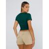 imageTrendy Queen Womens Basic TShirts Scoop Neck Short Sleeve Crop Tops Cute Summer Tops Slim Fit Tees Y2k Clothing 2025Dark Green