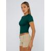 imageTrendy Queen Womens Basic TShirts Scoop Neck Short Sleeve Crop Tops Cute Summer Tops Slim Fit Tees Y2k Clothing 2025Dark Green