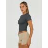 imageTrendy Queen Womens Basic TShirts Scoop Neck Short Sleeve Crop Tops Cute Summer Tops Slim Fit Tees Y2k Clothing 2025Gray