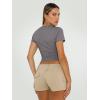 imageTrendy Queen Womens Basic TShirts Scoop Neck Short Sleeve Crop Tops Cute Summer Tops Slim Fit Tees Y2k Clothing 2025Grey02