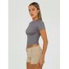 imageTrendy Queen Womens Basic TShirts Scoop Neck Short Sleeve Crop Tops Cute Summer Tops Slim Fit Tees Y2k Clothing 2025Grey02