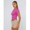 imageTrendy Queen Womens Basic TShirts Scoop Neck Short Sleeve Crop Tops Cute Summer Tops Slim Fit Tees Y2k Clothing 2025Hot Pink