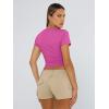 imageTrendy Queen Womens Basic TShirts Scoop Neck Short Sleeve Crop Tops Cute Summer Tops Slim Fit Tees Y2k Clothing 2025Hot Pink