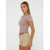 imageTrendy Queen Womens Basic TShirts Scoop Neck Short Sleeve Crop Tops Cute Summer Tops Slim Fit Tees Y2k Clothing 2025Latte