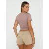imageTrendy Queen Womens Basic TShirts Scoop Neck Short Sleeve Crop Tops Cute Summer Tops Slim Fit Tees Y2k Clothing 2025Latte