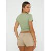 imageTrendy Queen Womens Basic TShirts Scoop Neck Short Sleeve Crop Tops Cute Summer Tops Slim Fit Tees Y2k Clothing 2025Light Green