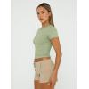 imageTrendy Queen Womens Basic TShirts Scoop Neck Short Sleeve Crop Tops Cute Summer Tops Slim Fit Tees Y2k Clothing 2025Light Green