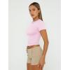 imageTrendy Queen Womens Basic TShirts Scoop Neck Short Sleeve Crop Tops Cute Summer Tops Slim Fit Tees Y2k Clothing 2025Light Pink