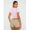 imageTrendy Queen Womens Basic TShirts Scoop Neck Short Sleeve Crop Tops Cute Summer Tops Slim Fit Tees Y2k Clothing 2025Light Pink