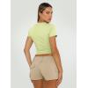 imageTrendy Queen Womens Basic TShirts Scoop Neck Short Sleeve Crop Tops Cute Summer Tops Slim Fit Tees Y2k Clothing 2025Lime Green