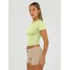 imageTrendy Queen Womens Basic TShirts Scoop Neck Short Sleeve Crop Tops Cute Summer Tops Slim Fit Tees Y2k Clothing 2025Lime Green