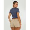 imageTrendy Queen Womens Basic TShirts Scoop Neck Short Sleeve Crop Tops Cute Summer Tops Slim Fit Tees Y2k Clothing 2025Navy