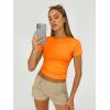 imageTrendy Queen Womens Basic TShirts Scoop Neck Short Sleeve Crop Tops Cute Summer Tops Slim Fit Tees Y2k Clothing 2025Orange