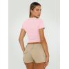 imageTrendy Queen Womens Basic TShirts Scoop Neck Short Sleeve Crop Tops Cute Summer Tops Slim Fit Tees Y2k Clothing 2025Pink