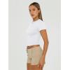 imageTrendy Queen Womens Basic TShirts Scoop Neck Short Sleeve Crop Tops Cute Summer Tops Slim Fit Tees Y2k Clothing 2025White