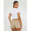 imageTrendy Queen Womens Basic TShirts Scoop Neck Short Sleeve Crop Tops Cute Summer Tops Slim Fit Tees Y2k Clothing 2025White