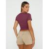 imageTrendy Queen Womens Basic TShirts Scoop Neck Short Sleeve Crop Tops Cute Summer Tops Slim Fit Tees Y2k Clothing 2025Wine Red