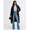 imageTrendy Queen Womens Long Leather Jackets Trench Coat Blazer Lapel Faux Open Front with BeltBlack