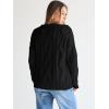 imageTrendy Queen Womens Oversized Cable Knit Crewneck SweatersBlack