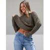 imageTrendy Queen Womens Oversized Cable Knit Crewneck SweatersCedar Brown