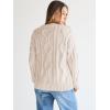 imageTrendy Queen Womens Oversized Cable Knit Crewneck SweatersCream