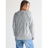 imageTrendy Queen Womens Oversized Cable Knit Crewneck SweatersHeather Grey