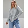 imageTrendy Queen Womens Oversized Cable Knit Crewneck SweatersHeather Grey