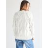 imageTrendy Queen Womens Oversized Cable Knit Crewneck SweatersWhite
