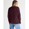 imageTrendy Queen Womens Oversized Cable Knit Crewneck SweatersWine Red