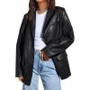 imageTrendy Queen Leather Jacket for Women Oversized Blazer Faux Suede Button Up Winter Coats Fashion Fall Outfits y2k 2025Black