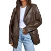 imageTrendy Queen Leather Jacket for Women Oversized Blazer Faux Suede Button Up Winter Coats Fashion Fall Outfits y2k 2025Brown