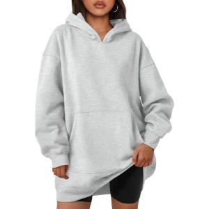 imageTrendy Queen Womens Hoodies Dresses Oversized Sweatshirts Long Sleeve Tops Fleece Pullover Fall Winter Cute ClothesGrey
