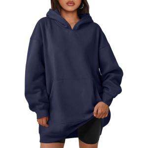 imageTrendy Queen Womens Hoodies Dresses Oversized Sweatshirts Long Sleeve Tops Fleece Pullover Fall Winter Cute ClothesNavy