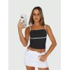 imageTrendy Queen Womens Camisole Tube Tops with Adjustable Spaghetti Strap Cute Summer Going Out Crop Tops 2025Black