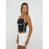 imageTrendy Queen Womens Camisole Tube Tops with Adjustable Spaghetti Strap Cute Summer Going Out Crop Tops 2025Black